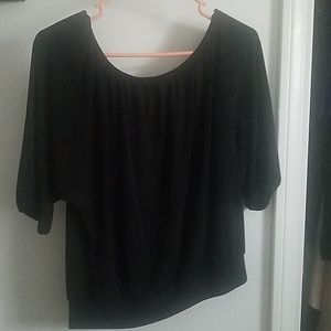 Black off the shoulder shirt
